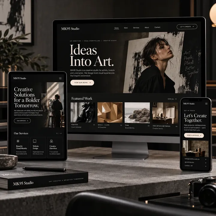 Responsive desktop tablet and phone website design presentation